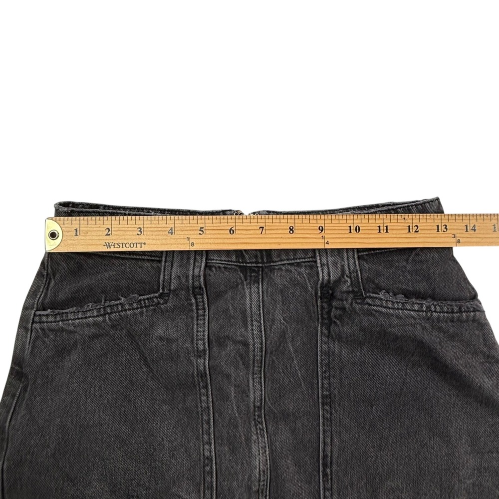 We The Free Free People Womens Size 2 Distressed Denim Midi Skirt Raw Hem NEW - Picture 11 of 14